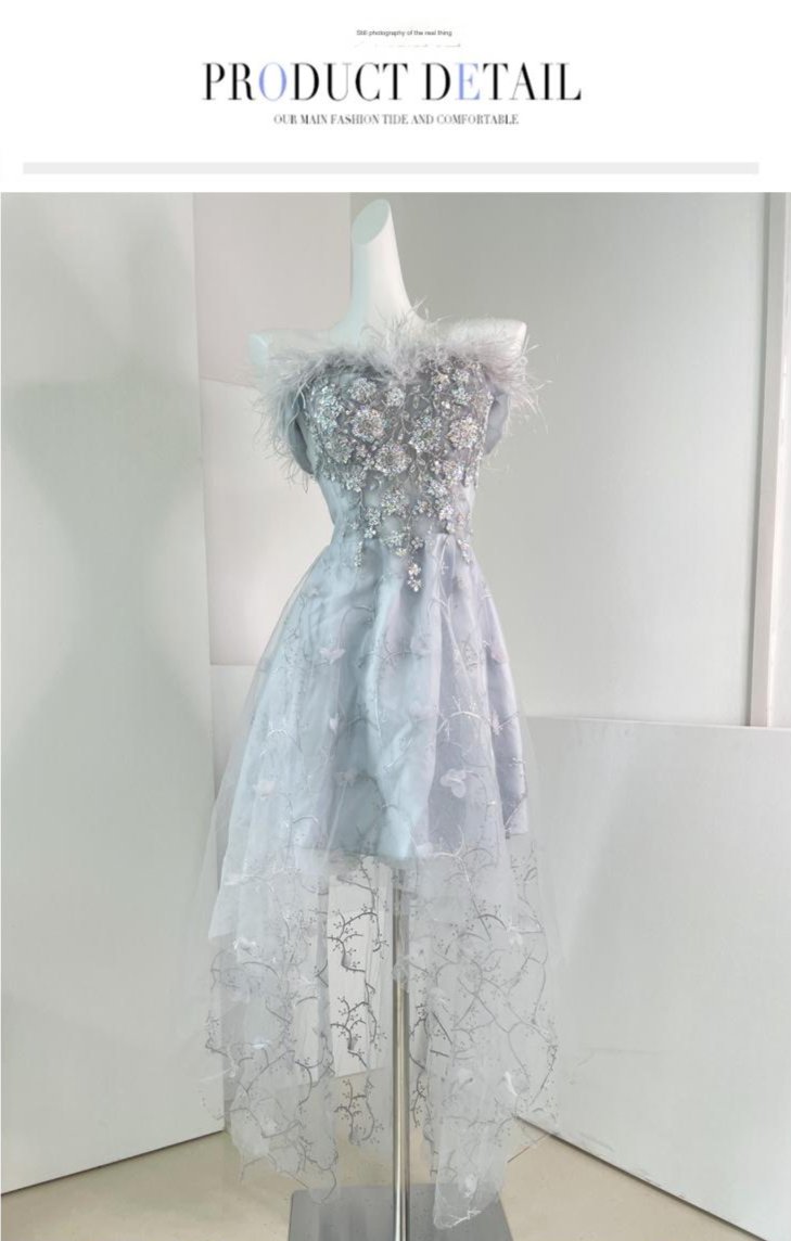DOLLY High End Sleeveless Sequin Beaded High Waist Tutu Dinner Dress-MAGGIE