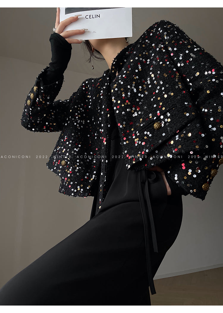 Aconiconi| bright autumn and winter elegant design jacket Skirt - Rose tea