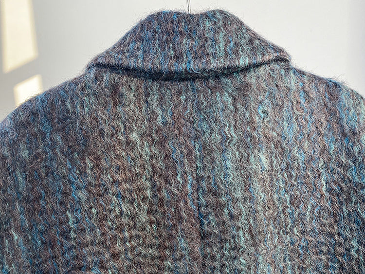 Huanzi custom dyed couture mohair water ripple wool cautumn and winter coat - Kendu