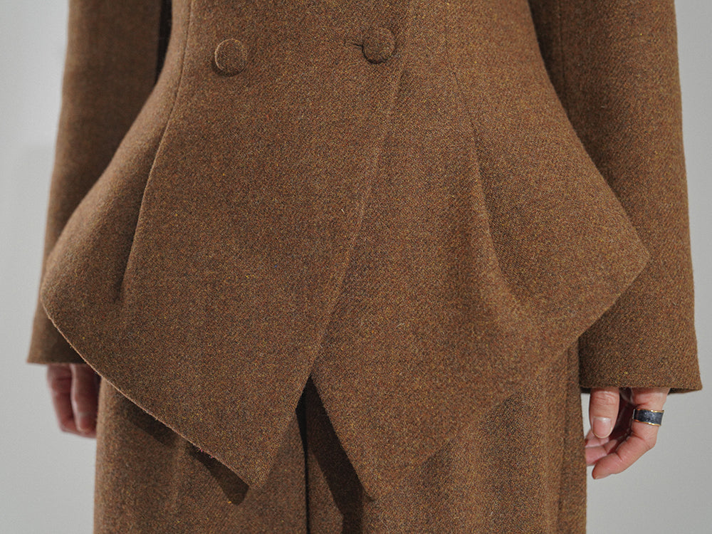Huanzi worsted wool high-end vintage British women's autumn winter blazer - Tiwe