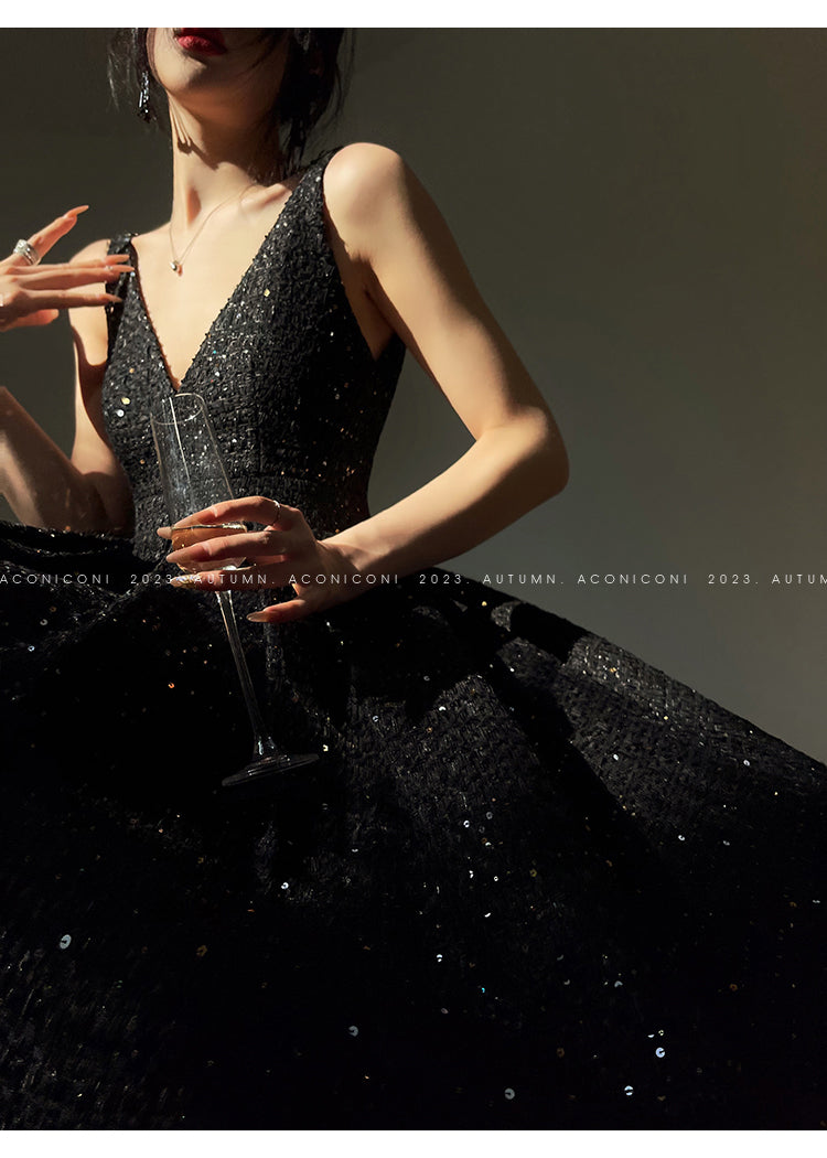 Aconiconi Tweed Sequins Fragrance Dress Skirt Loose Blazer Skirt