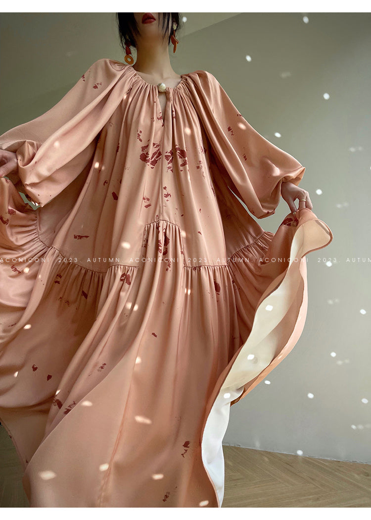 Aconiconi| Autumn Shadow French loose puff sleeve dress, skirt + top - Hefeng Autumn Shadow