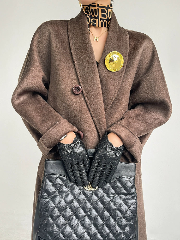 Huanzi high-end double-sided cashmere wool tweed blazer coat - Vellor
