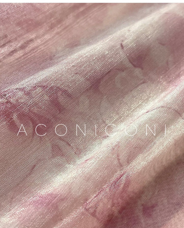 Aconiconi| Slip Off-the-Shoulder Top Skirt - Flower fairy