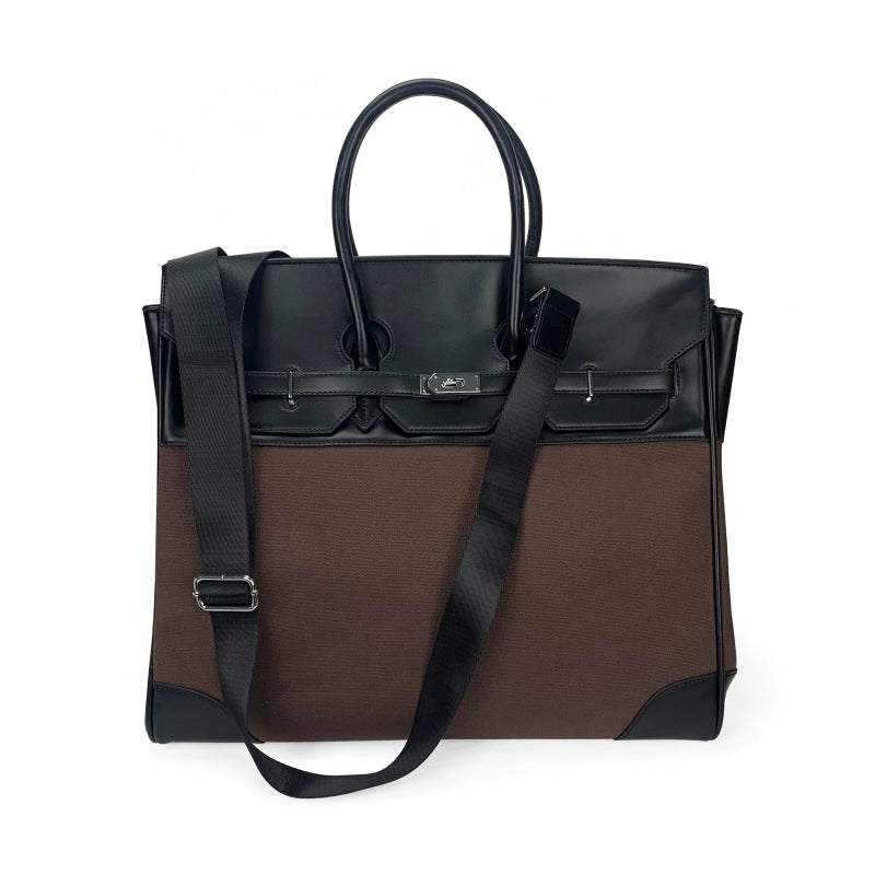 Vintage old money style inspired platinum bag men's large travel canvas weekender bag