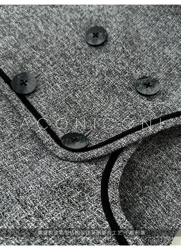 Aconiconi  Elegant gray pleated dress and short jacket - Kawashima Girl