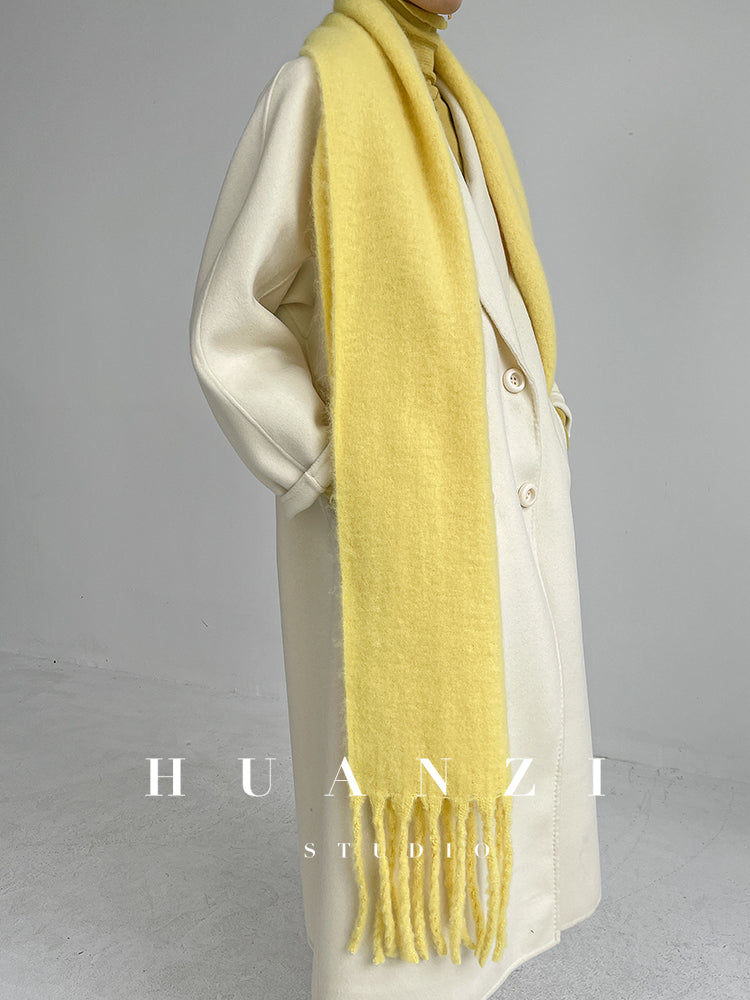 Huanzi high-end double-sided cashmere wool tweed blazer coat - Vellor