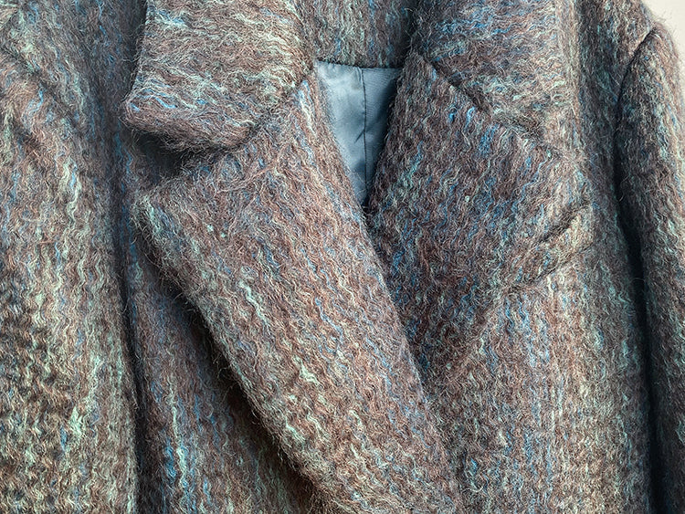 Huanzi custom dyed couture mohair water ripple wool cautumn and winter coat - Kendu
