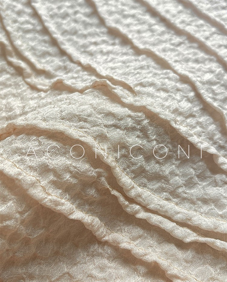 Aconiconi Luxury Sleeveless cowl neck ombre pleated hem Dress- Long Island Iced Tea