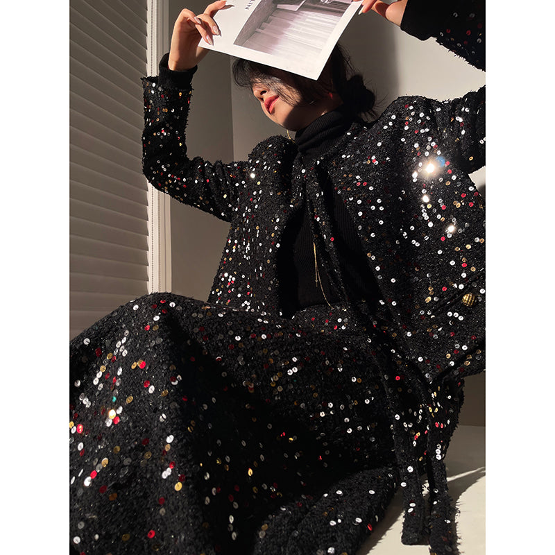 Aconiconi| bright autumn and winter elegant design jacket Skirt - Rose tea