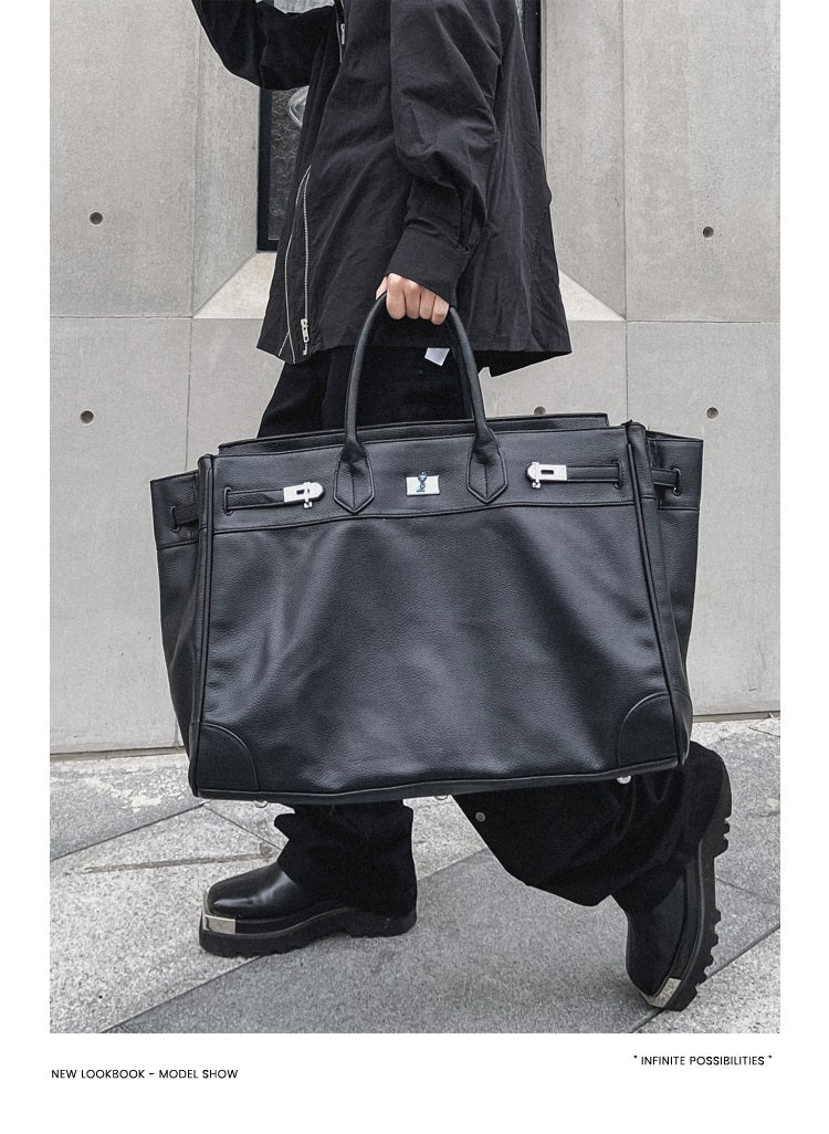 Large birkin inspired platinum bag men women handbag weekender over night bag tote
