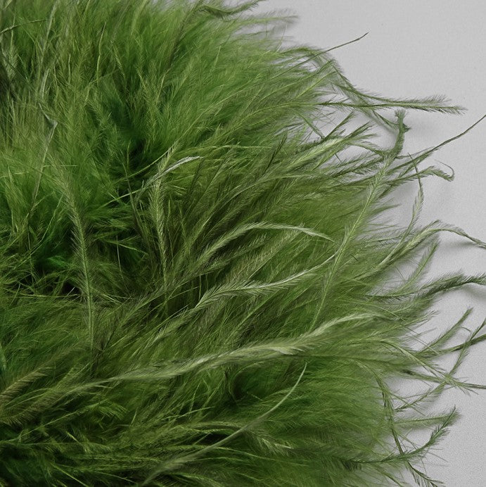 DOLLY Luxury Sliver Retro Style Green Feather Tube Top Long Glitter Party Dress-THEKLA