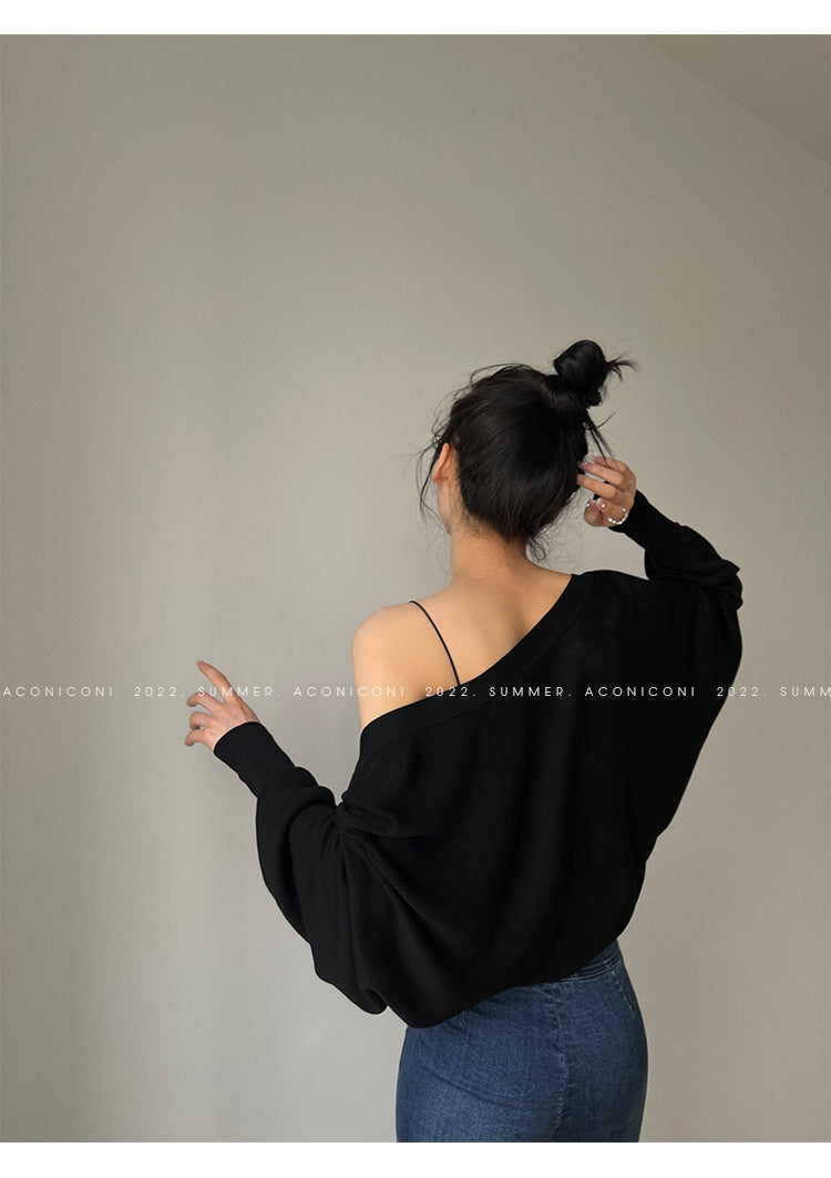 Aconiconi Elegant Bat Style Long Sleeve Chic Versatile Cardigan-Jessica (vvv)