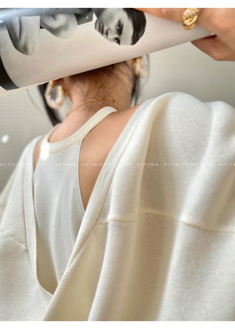 Aconiconi| Knitted dress suit + classic shawl versatile cardigan - Paris