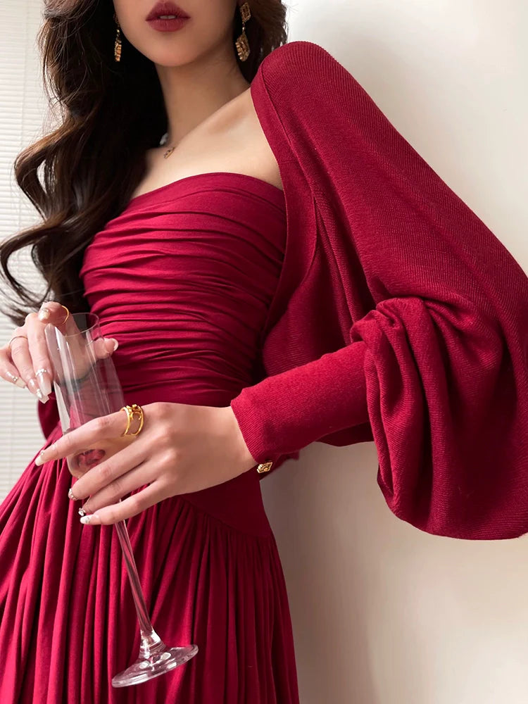 Aconiconi Elegant Bat Style Long Sleeve Chic Versatile Cardigan-Jessica (vvv)