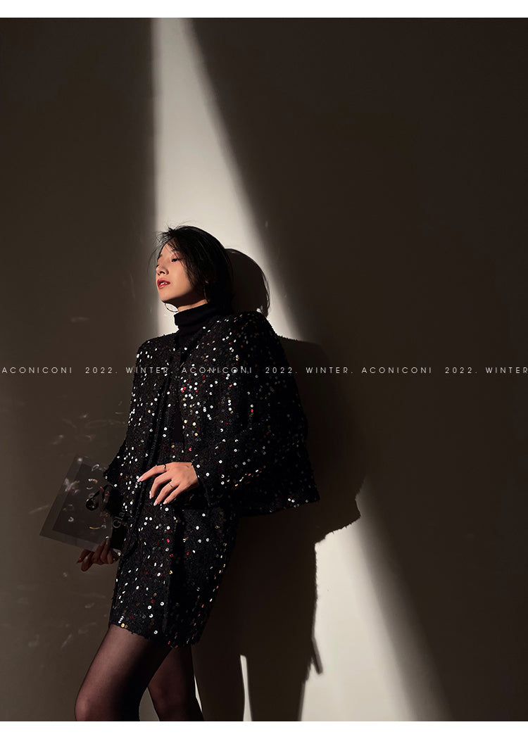 Aconiconi| bright autumn and winter elegant design jacket Skirt - Rose tea