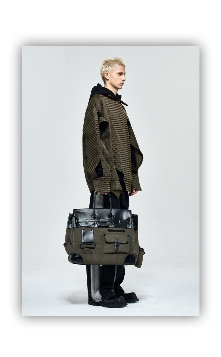 Army green Retro birkin inspired handmade canvas men business travel tote women weekender travel overnight weekend handbag