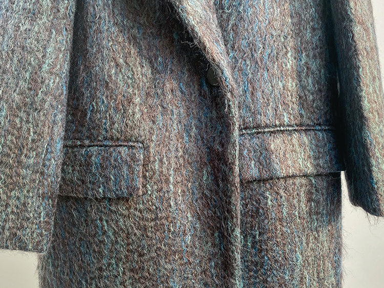Huanzi custom dyed couture mohair water ripple wool cautumn and winter coat - Kendu