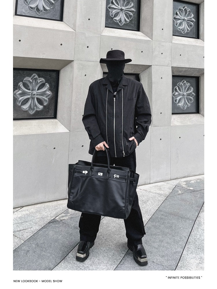 Large birkin inspired platinum bag men women handbag weekender over night bag tote