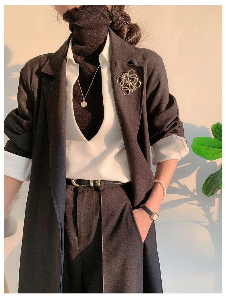 White V-neck v neck shirt long-sleeved shirt -Mmia