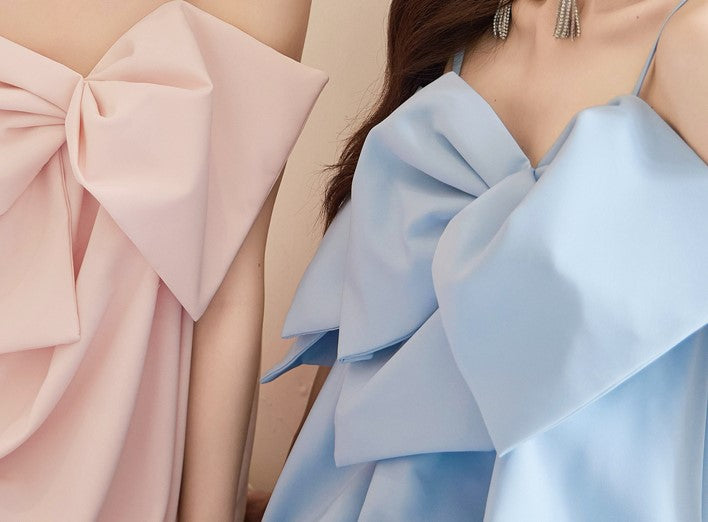 DOLLY Luxury Pink/Blue Sleeveless Big Bow Long Loose Resort hanbok Dress-JIJI
