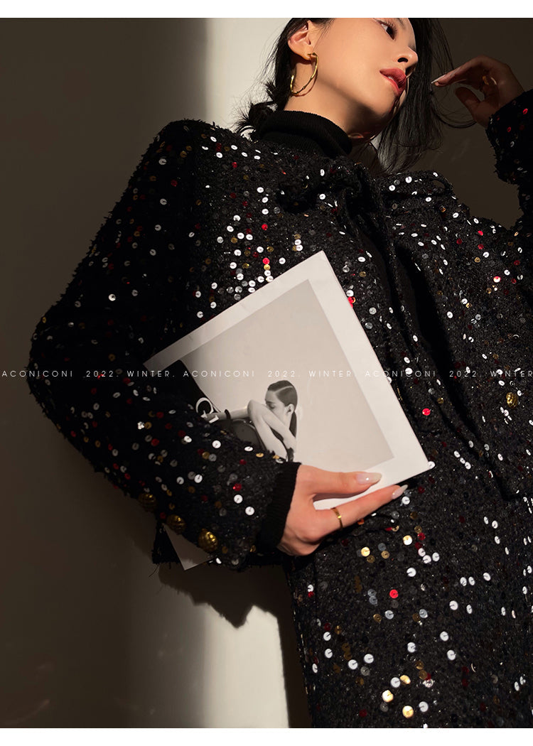 Aconiconi| bright autumn and winter elegant design jacket Skirt - Rose tea