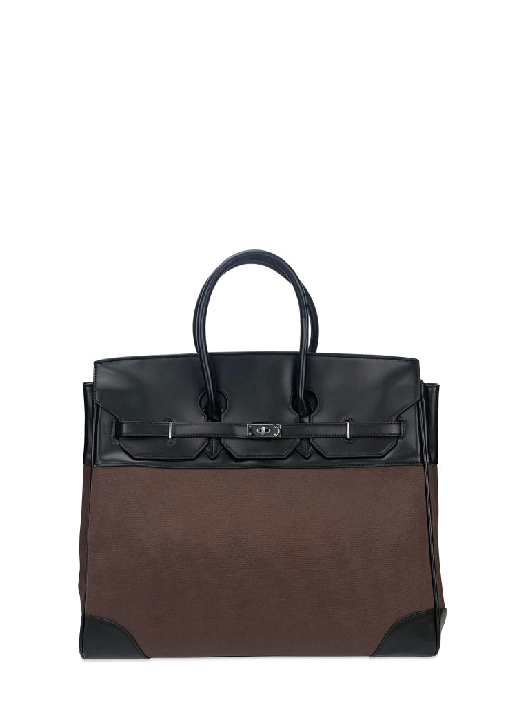 Vintage old money style inspired platinum bag men's large travel canvas weekender bag