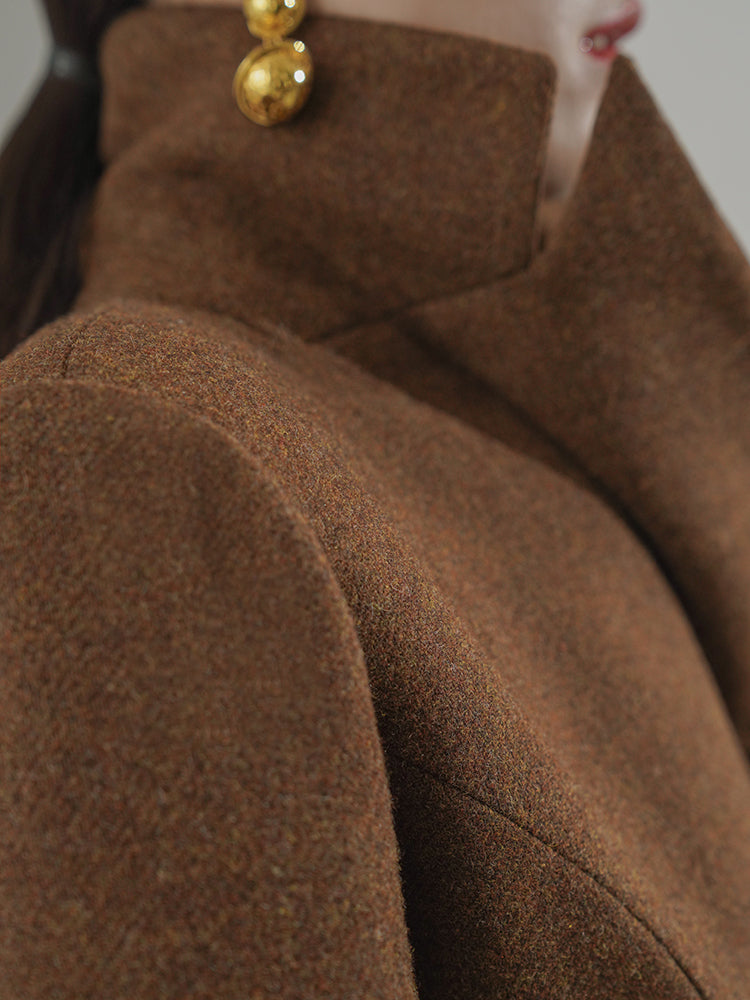 Huanzi worsted wool high-end vintage British women's autumn winter blazer - Tiwe