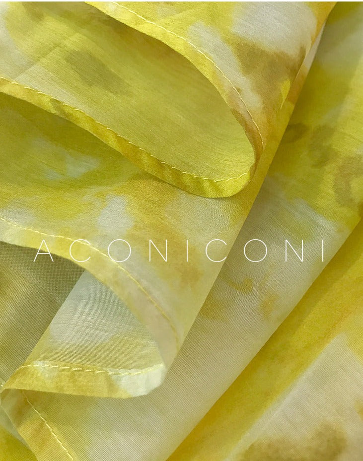 Aconiconi|Lemon yellow high end summer dress- desire