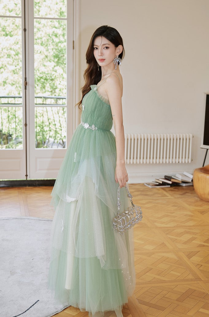 DOLLY Luxury Gradient Puffy Tube Top Sleeveless Long Princess Dress-HARIS