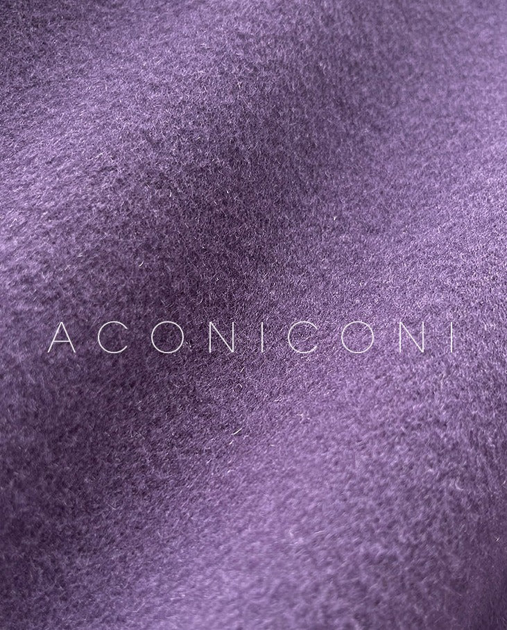 Aconiconi Autumn purple tan double-sided heavy wool cloak jacket long coat - Maple