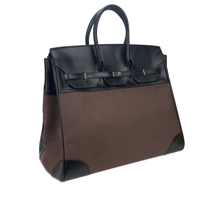 Vintage old money style inspired platinum bag men's large travel canvas weekender bag