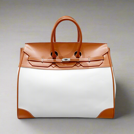 Vintage old money style inspired platinum bag men's large travel canvas weekender bag