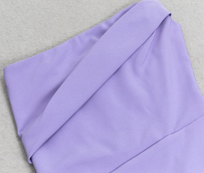 DOLLY Luxury Light Purple body con Taro Tube Top Fishtail Dress-ALERO