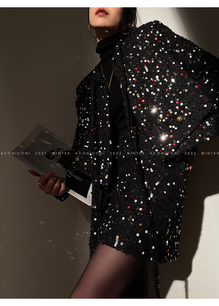 Aconiconi| bright autumn and winter elegant design jacket Skirt - Rose tea