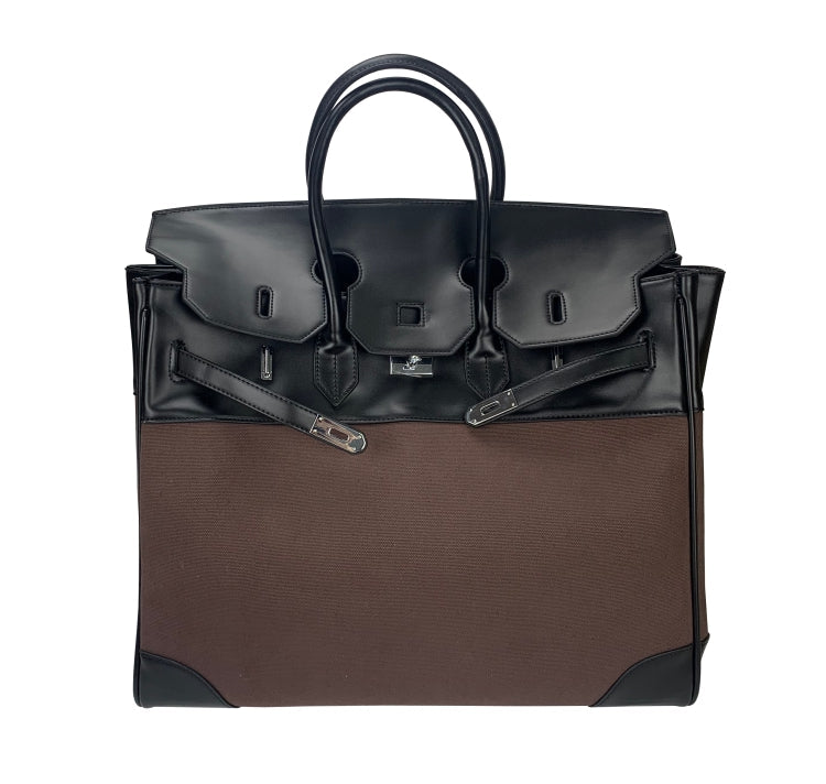 Vintage old money style inspired platinum bag men's large travel canvas weekender bag