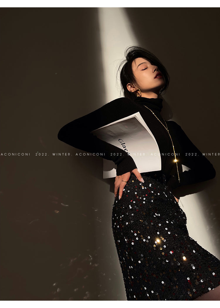 Aconiconi| bright autumn and winter elegant design jacket Skirt - Rose tea