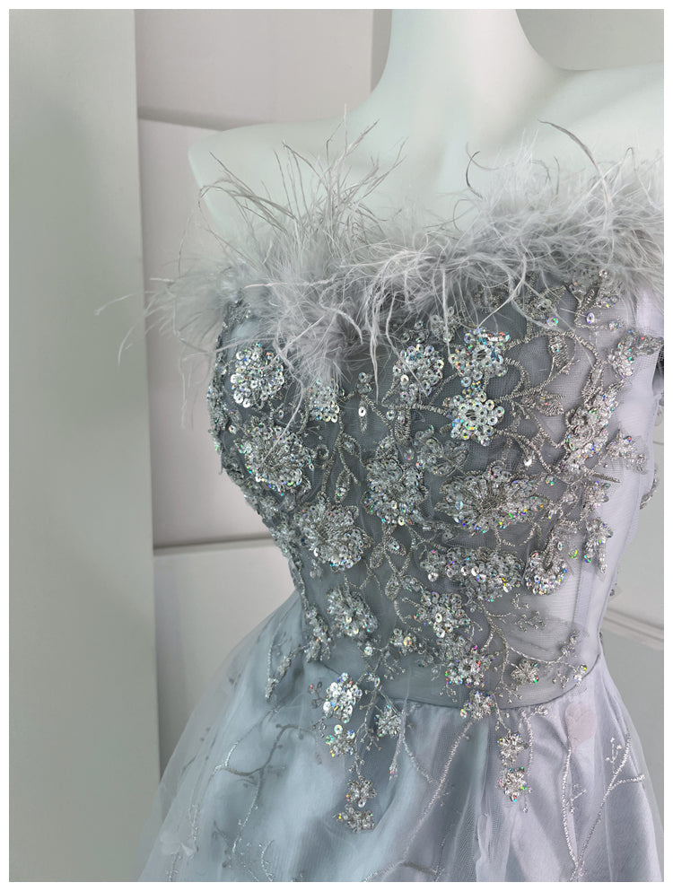 DOLLY High End Sleeveless Sequin Beaded High Waist Tutu Dinner Dress-MAGGIE