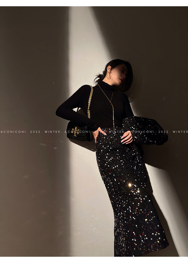 Aconiconi| bright autumn and winter elegant design jacket Skirt - Rose tea