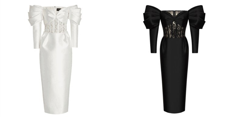 DOLLY Luxury French Style Off Shoulder Long Sleeve Corset Dress-JOLIE