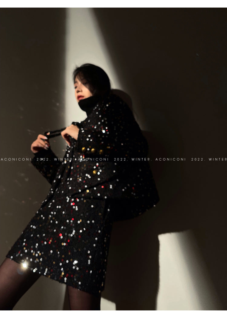 Aconiconi| bright autumn and winter elegant design jacket Skirt - Rose tea