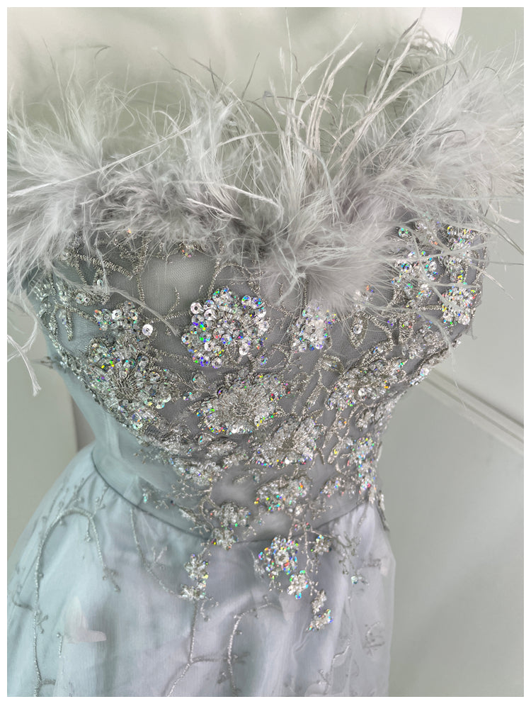 DOLLY High End Sleeveless Sequin Beaded High Waist Tutu Dinner Dress-MAGGIE