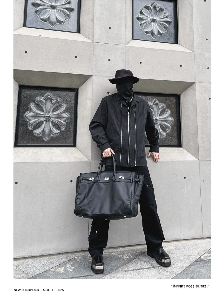 Large birkin inspired platinum bag men women handbag weekender over night bag tote