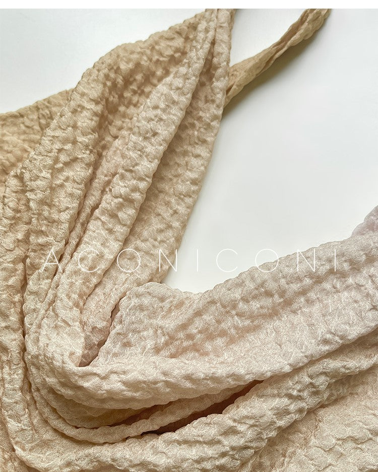 Aconiconi Luxury Sleeveless cowl neck ombre pleated hem Dress- Long Island Iced Tea