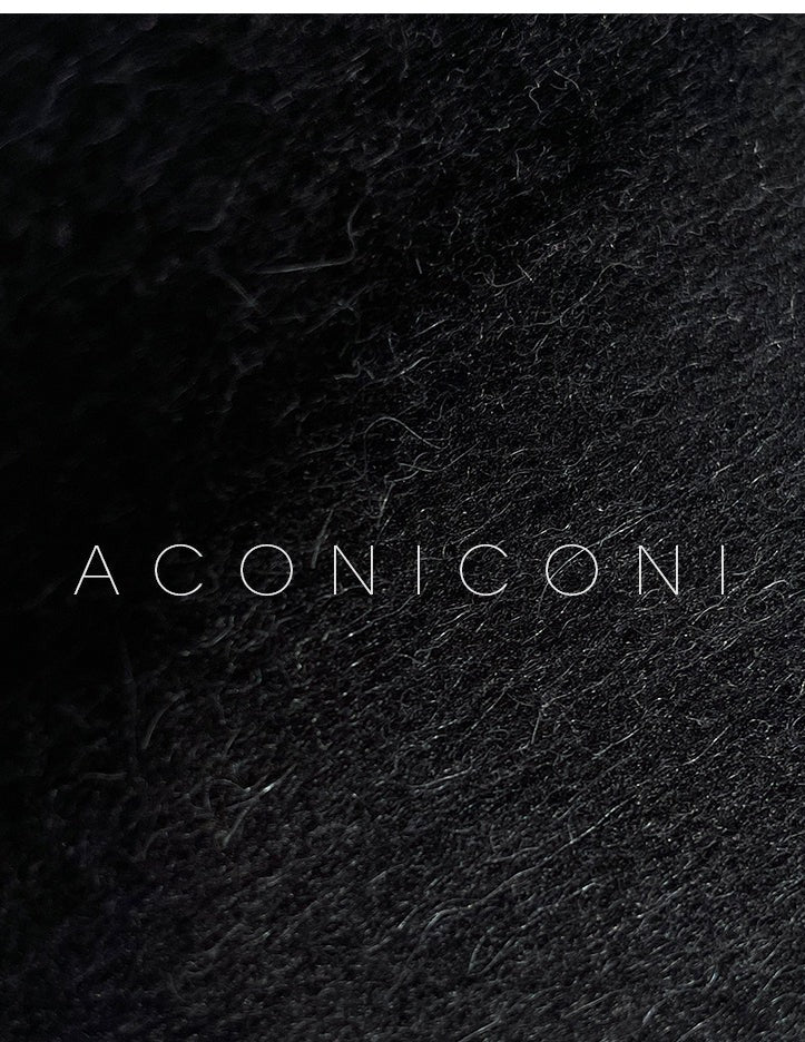 Aconiconi| Full wool coat classic double-sided wool woven belt coat -Nocturne