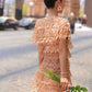Quality Haute couture hand-cut tassel beaded pieces embroidered cocktail dress
