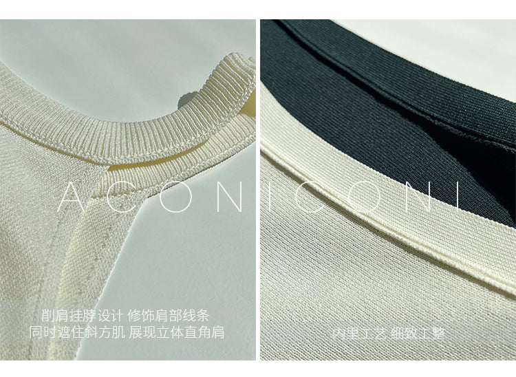 Aconiconi| Knitted dress suit + classic shawl versatile cardigan - Paris