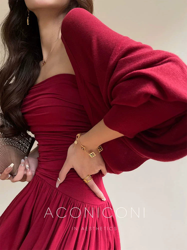 Aconiconi Elegant Bat Style Long Sleeve Chic Versatile Cardigan-Jessica (vvv)