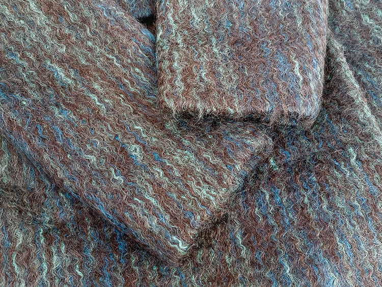 Huanzi custom dyed couture mohair water ripple wool cautumn and winter coat - Kendu