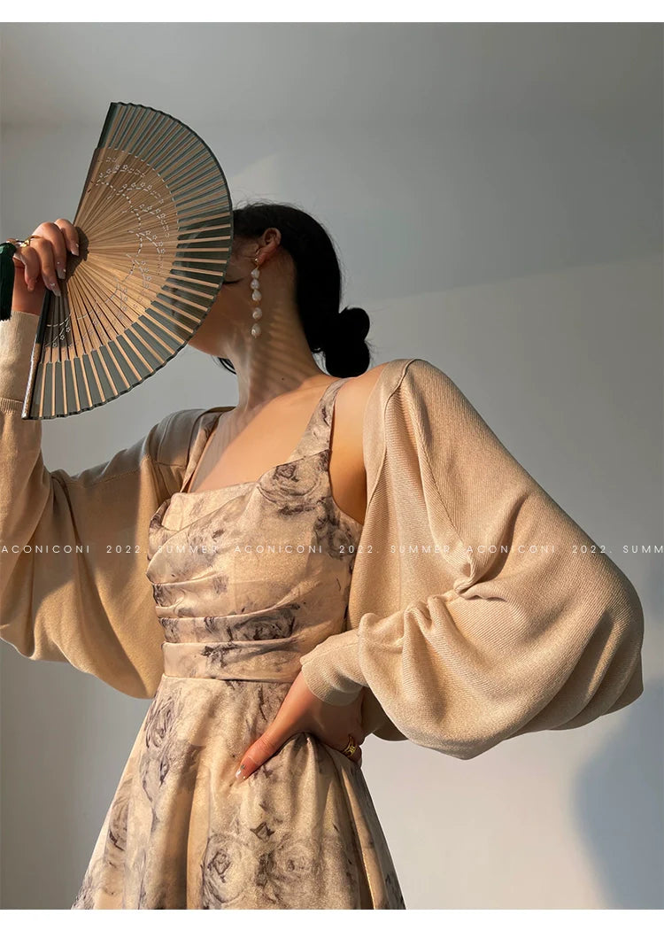 Aconiconi Elegant Bat Style Long Sleeve Chic Versatile Cardigan-Jessica (vvv)